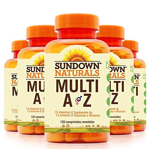 Kit 5 Multi A-Z Mix de Vitaminas e Minerais Sundown 120 Cápsulas
