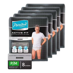 Kit 5 Roupa Íntima Descartável Plenitud Active Cotton Flex Masculina P/M - 40 Tiras