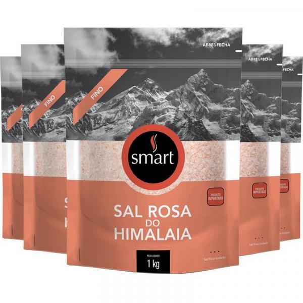 Kit 5 Sal Rosa do Himalaia Fino SMART 1KG