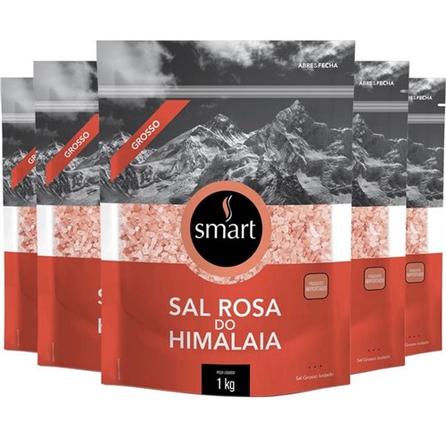 Kit 5 Sal Rosa do Himalaia Grosso Smart 1Kg