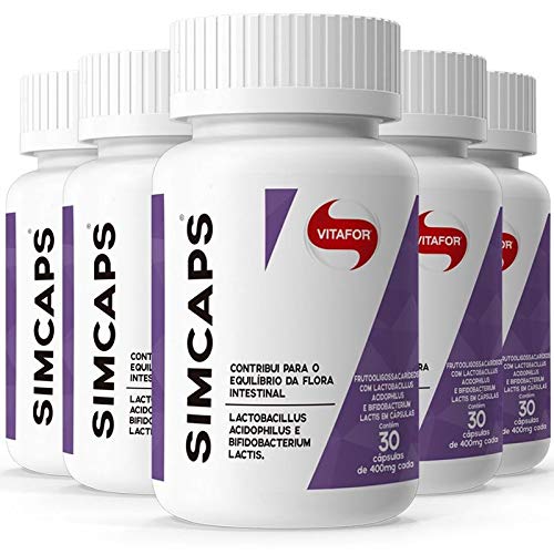 Kit 5 Simcaps Mix de Probióticos Vitafor 30 Cápsulas