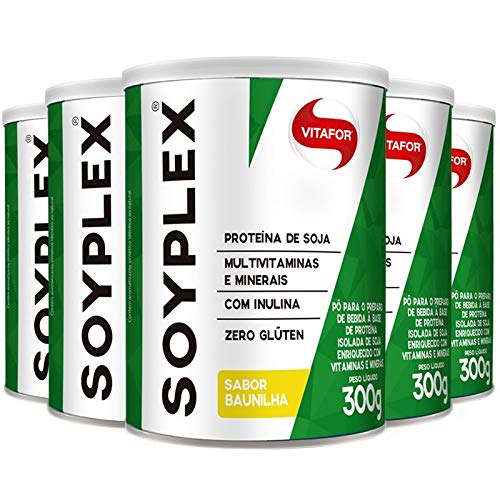 Kit 5 SoyPlex Proteína de Soja Vitafor 300g Baunilha