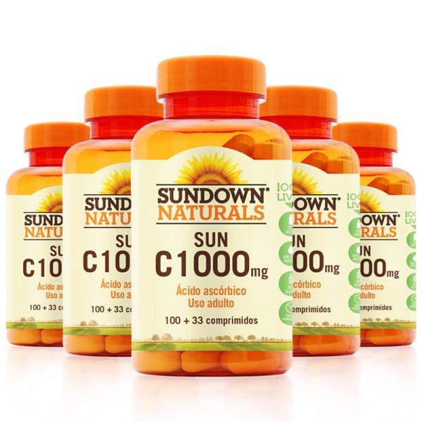 Kit 5 Vitamina C 1000mg Sundown 100 Tablets
