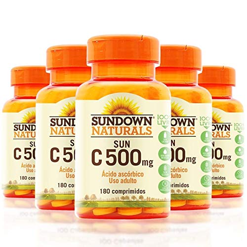 Kit 5 Vitamina C 500mg Sundown 180 Tablets