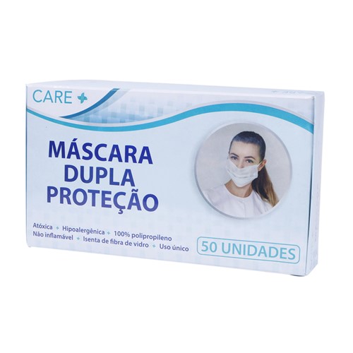 Kit 50 Máscaras de Proteção Descartável Dupla Care + Branca