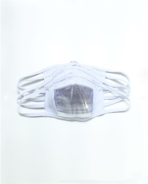 Kit 50 Máscaras Fabiola Molina em Tecido e Material Plástico Branco para Proteção Individual