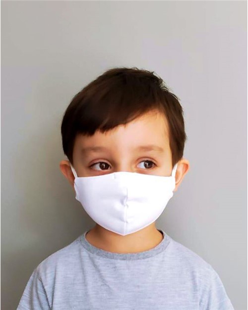 Kit 10 Máscara Infantil Fabiola Molina em Tecido Branco para Proteção Individual Lavável