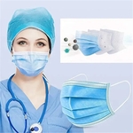 Kit 50 Máscaras Tripla Cirúrgica N95 Azul Claro - Earloop 3ply
