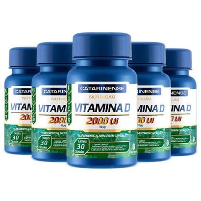 Kit 5x Vitamina D 2000 UI 30 Cápsulas - Catarinense
