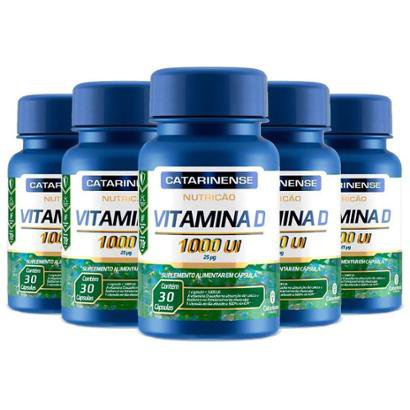 Kit 5x Vitamina D 1000 UI 30 Cápsulas Catarinense