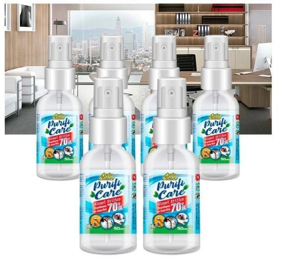 Kit 6 Álcool Etílico 70% Higienizador Spray 50ml Autoshine