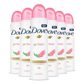 Kit 6 Desodorante Aerosol Dove Go Fresh Romã 150ml
