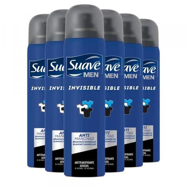 Kit 6 Desodorante Aerosol Suave Masculino Invisible 150ml