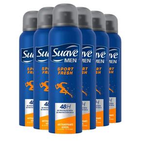 Kit 6 Desodorante Aerosol Suave Masculino Sport Fresh 150ml