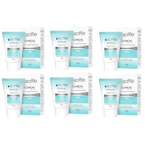 Kit 6 Desodorante Antitranspirante Soffie Clinical Clean Fresh
