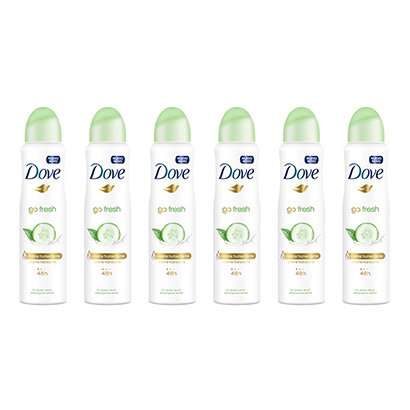 Kit 6 Desodorantes Dove Aerosol Antitranspirante Go Fresh Pep te Feminino 150ml