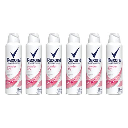 Kit 6 Desodorantes Rexona Aerosol Antitranspirante Powder Dry Feminino 150ml