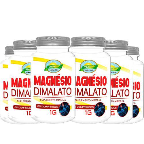 Kit 6 Magnesio Dimalato 1g 60 Comprimidos