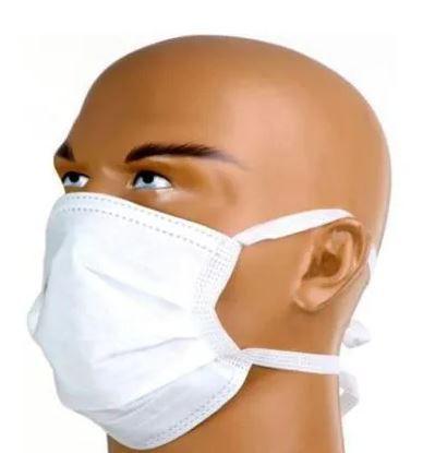 Kit 6 Máscaras Tnt Facial Descartável Dupla com Tiras e Regulador Nasal Branca - Genérico