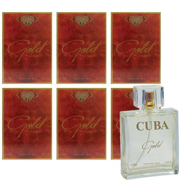 Kit 6 Perfumes Cuba Gold Edp Masculino 100ml Original