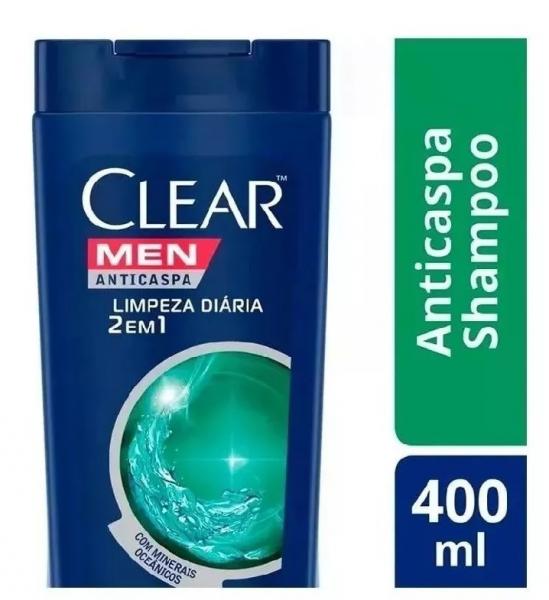 Kit 6 Shampoo Clear Men Limpeza Diária 2 em 1 400ml - Unilever