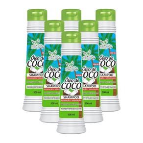 Kit 6 Shampoo Óleo de Coco 500ml San Jully