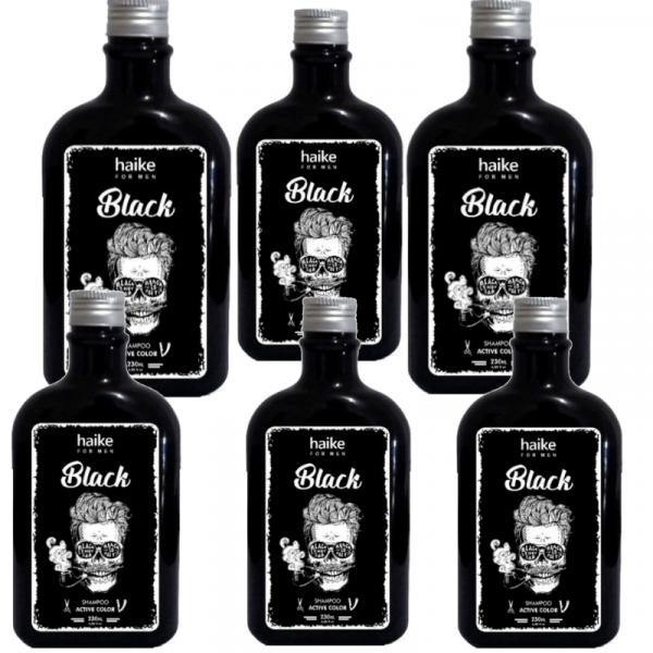Kit 6 Shampoo Restaurador Cabelos Grisalhos Gradual Black - Haike Profissional