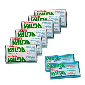 Kit 6 Tablete Valda 4g + 2 Diet Tablete Xilitol 3,5g