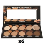 Kit / 6 und. - Paleta de Pó Compacto 10 Cores - Ludurana - M0076