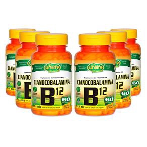 Kit 6 Vitaminas B12 - Cianocobalamina 60 Capsulas - Unilife