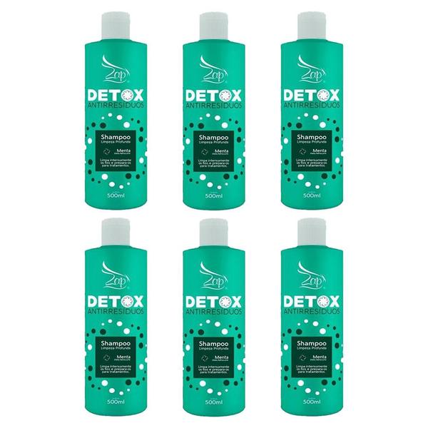 Kit 6 Zap Shampoo Detox Antirresíduo - 500ml