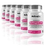 Kit 6X Colágeno Hidrolisado Com Vitamina C E Betacaroteno Para Pele