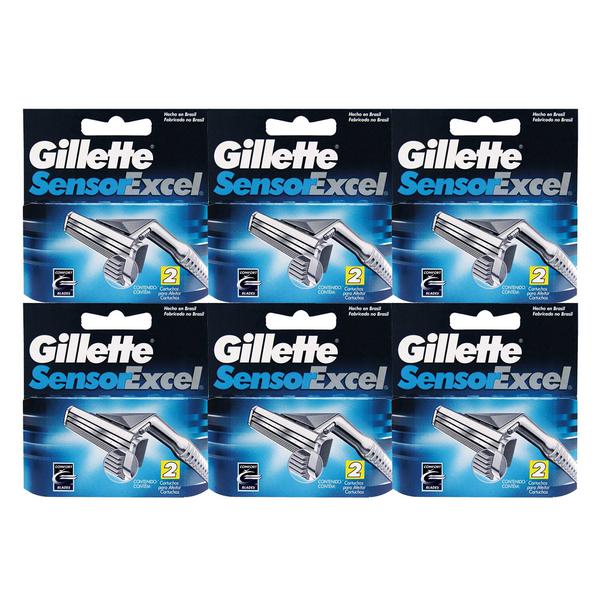 Kit 6x2 Gillette Sensor Excel (12 Cargas)