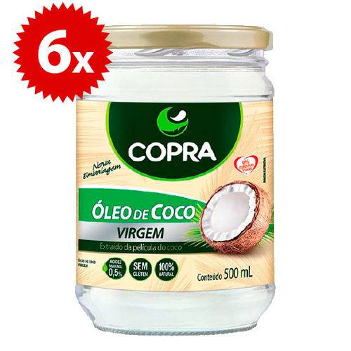 Kit 6x Oleo de Coco Virgem 500ml Copra