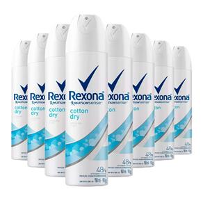Kit 8 Desodorante Aerosol Rexona Feminino Cotton Dry 90g