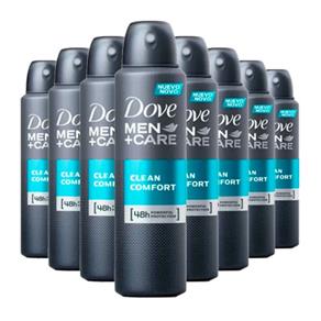 Kit 8 Desodorante Dove Men Care Aerosol Clean Comfort Masculino - 89 G