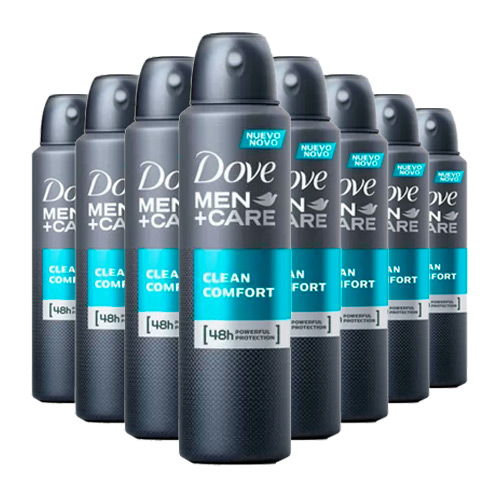 Kit 8 Desodorante Dove Men Care Aerosol Clean Comfort Masculino 89g