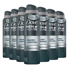 Kit 8 Desodorante Dove Men Care Silver Control Masculino Aerosol 89g