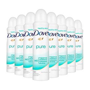 Kit 8 Desodorante Dove Pure Aerosol Feminino - 100 G