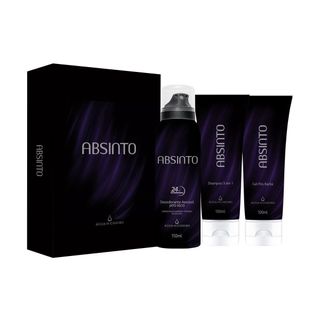 Kit Absinto For Man - Deo Aerosol + Shampoo 3 em 1 + Pós Barba