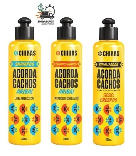 Kit Acorda Cachos Chikas Shampoo Cond Finalizador Crespos - Bio Extratus