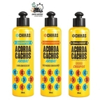 Kit Acorda Cachos Chikas Shampoo Cond Finalizador Crespos