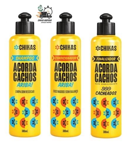 Kit Acorda Cachos Shampoo Condicionador Finalizador Chikas - Bio Extratus