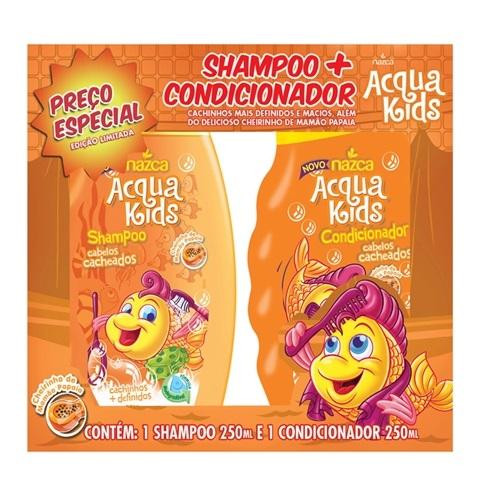 Kit Acqua Kids Nazca Shampoo + Condicionador Cabelos Cacheados 250ml