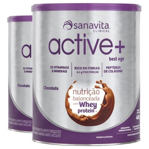 Kit 2 ACTIVE+ Best Age Chocolate 400g Sanavita