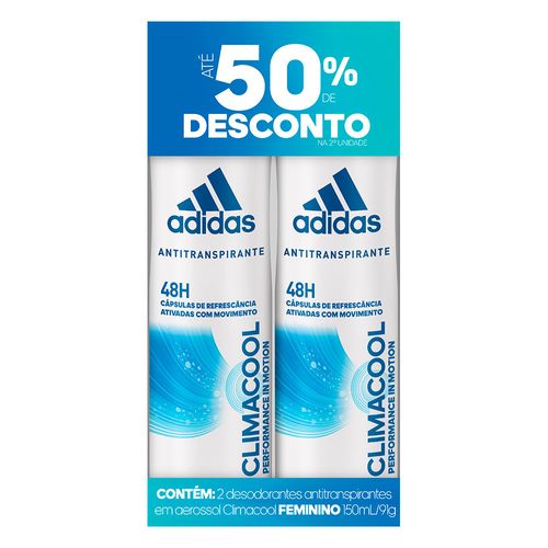 Kit Adidas Desodorante Aerosol Feminino Climacool 91g 2 Unidades
