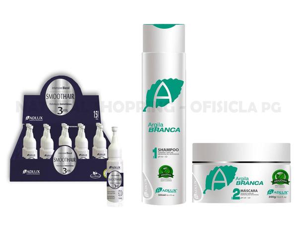 Kit Adlux Argila Branca + Caixa de Ampolas Novo Hidratação Intensa