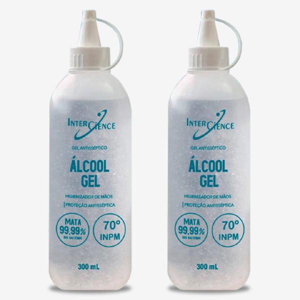 Kit 2 Alcool em Gel 70% Higienizador 300ml - Intercence