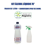 Kit Álcool líquido 70% + Borrifador de 500ml
