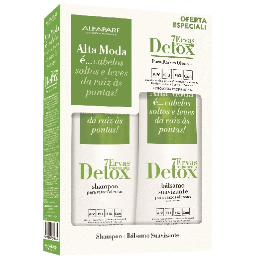 Kit Alfaparf Alta Moda Shampoo Detox 7 Ervas e Condicionador Detox 7 Ervas